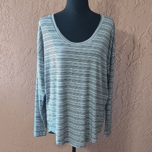 Athleta Cloudlight Stratus Striped Long Sleeve Top Size L